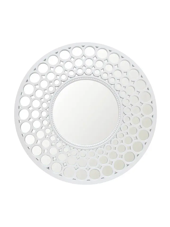 Espejo Redondo Pared Blanco 63 cm 2