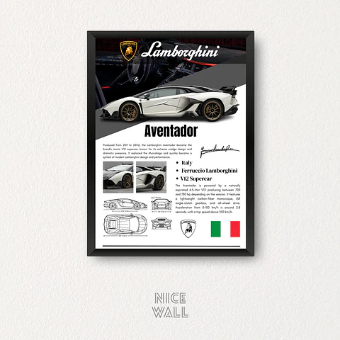 Cuadro Poster Lamborghini Aventador