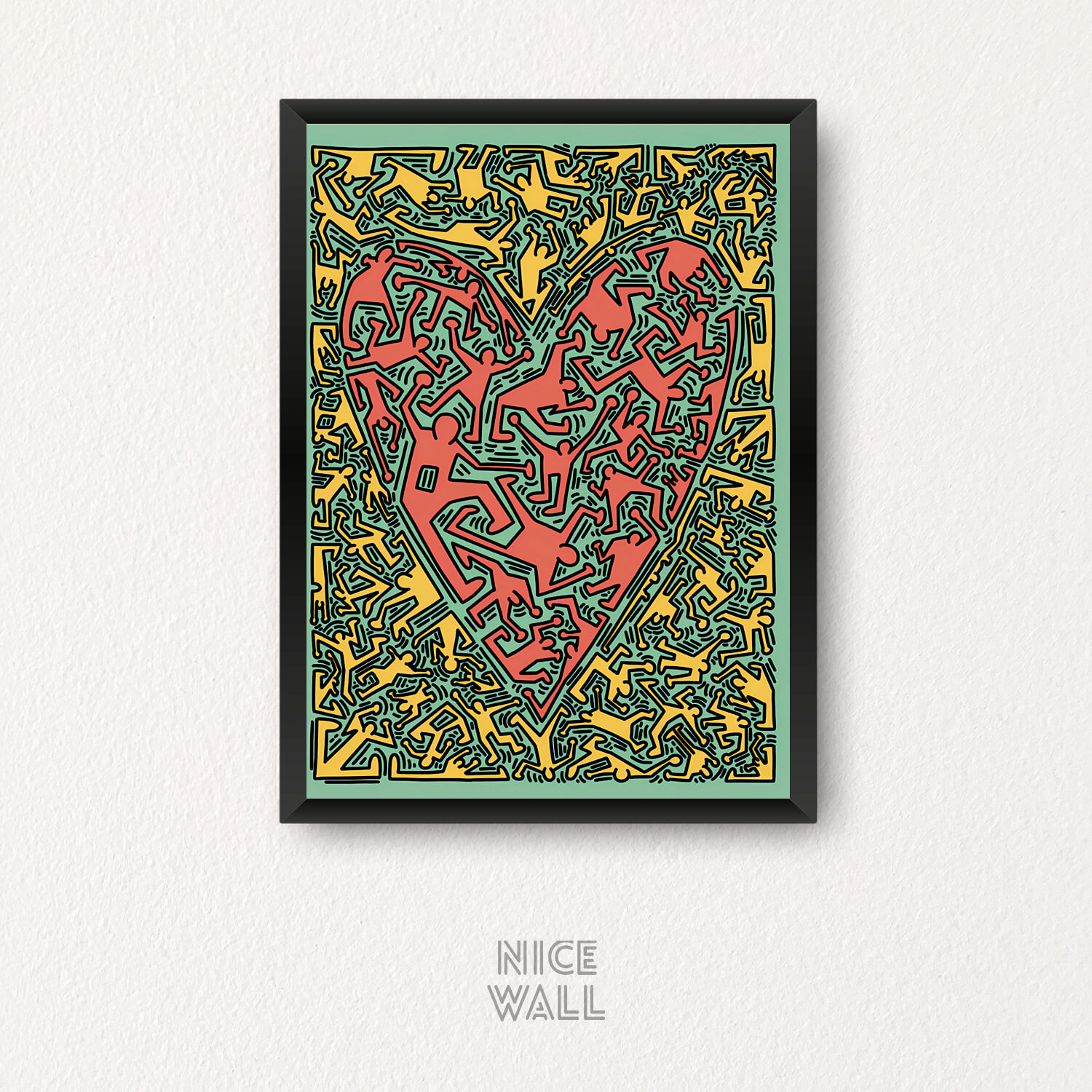 Cuadro Corazón Estilo Haring