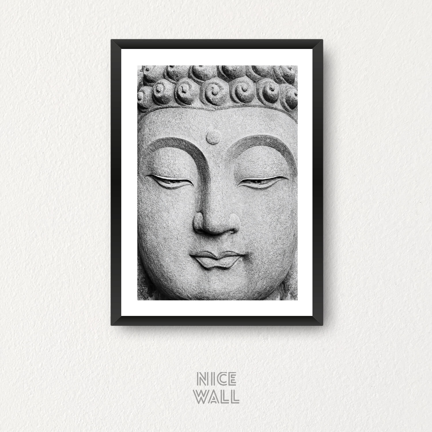 Cuadro Buda Meditando Multicolor Marco Dorado 60x60x3cm
