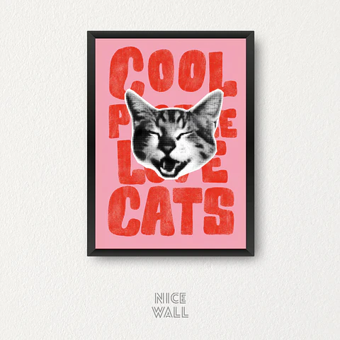 Cuadro Cool People Love Cats