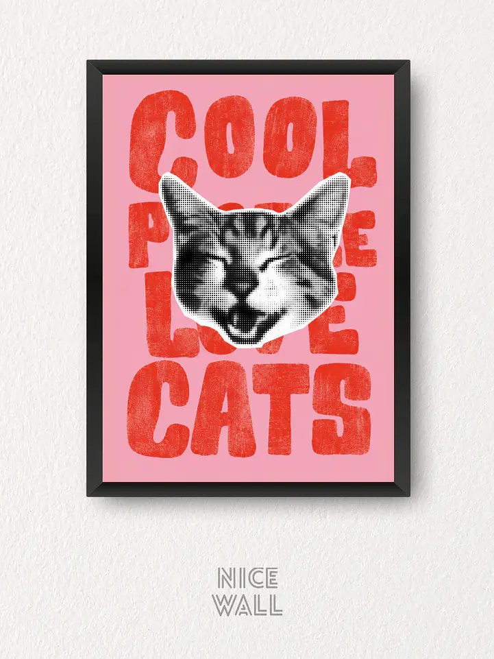 Cuadro Cool People Love Cats 1
