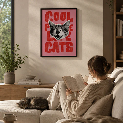 Cuadro Cool People Love Cats