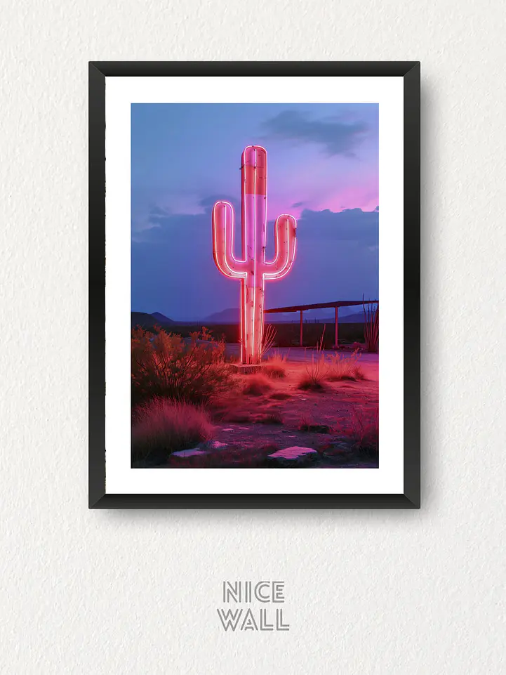 Cuadro Cactus Neon 1