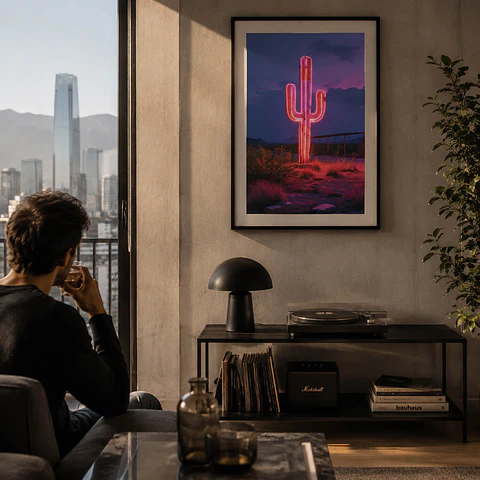 Cuadro Cactus Neon