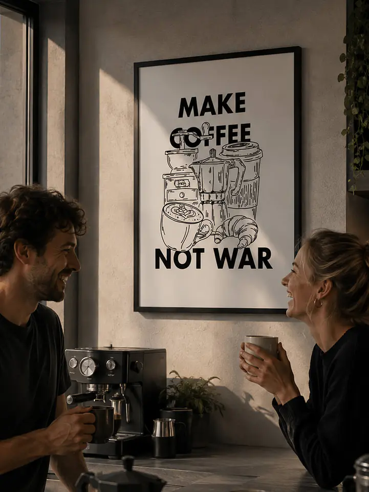 Cuadro Make Coffee Not War 2