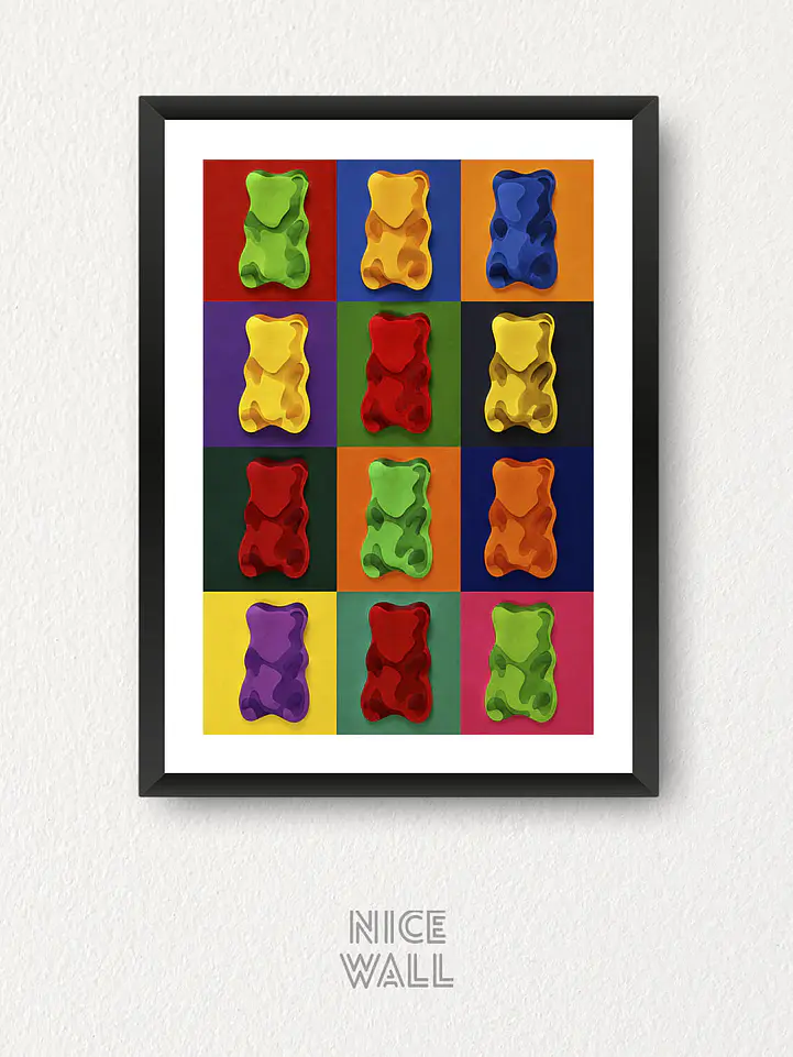 Cuadro Ositos Gelatina Pop Art 1