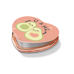 Heart Shape Pocket Mirror, Avocado