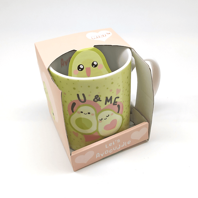 Taza con caja de regalo, aguacate