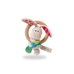 Rabbit Tilli Plush with Wood Ring