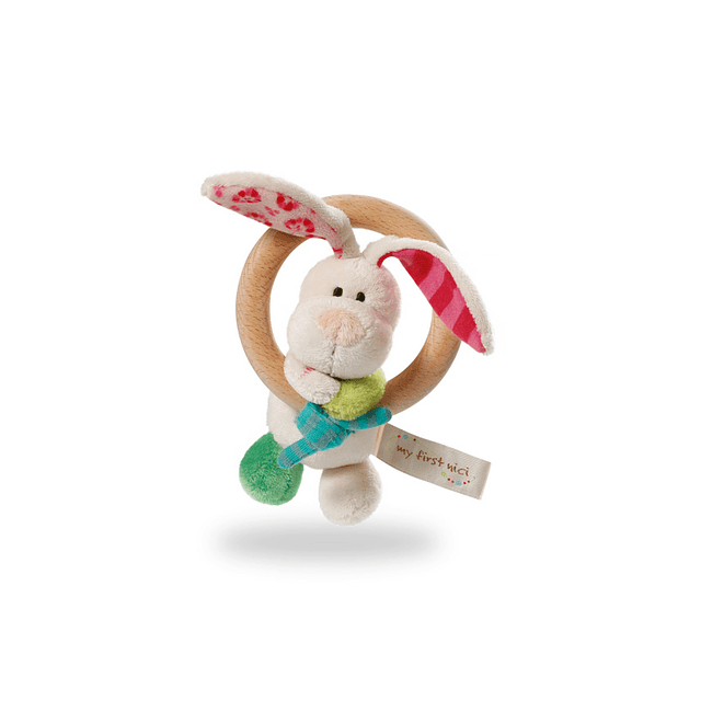 Rabbit Tilli Plush with Wood Ring