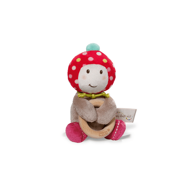 Peluche Cogumelo Maila com Anel de Madeira