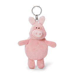 Pig Keyring With Shopping Bag