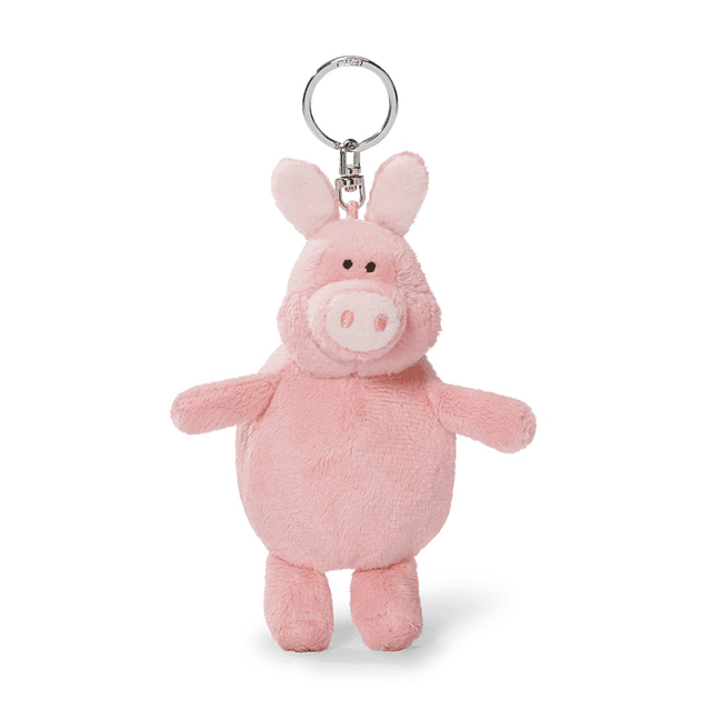 Pig Keyring With Shopping Bag