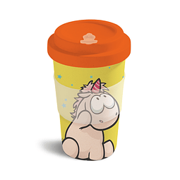 Bamboo Cup With Lid, Unicorn