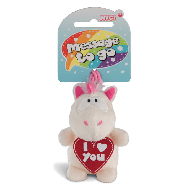 Teddy bear with thread "I (LOVE)YOU" Unicorn Theodor