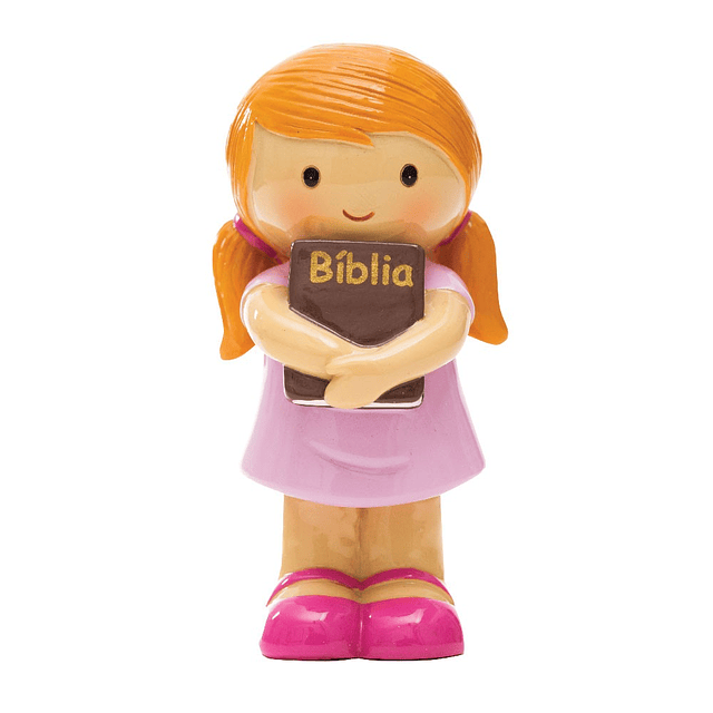 Menina com Bí­blia, vestido rosa
