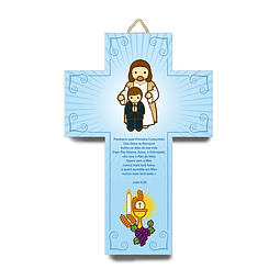 Cruz 3D Primeira comunhão- jesus com menino