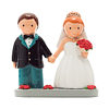 Casal de noivos com base (flores vermelhas)