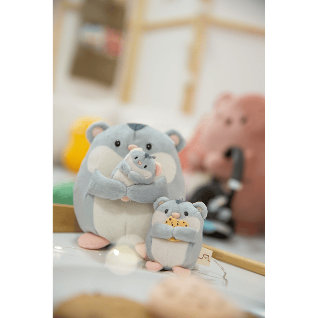 Mymochi Hello Edition, Hamster Chai cinzento, 5cm c/ header