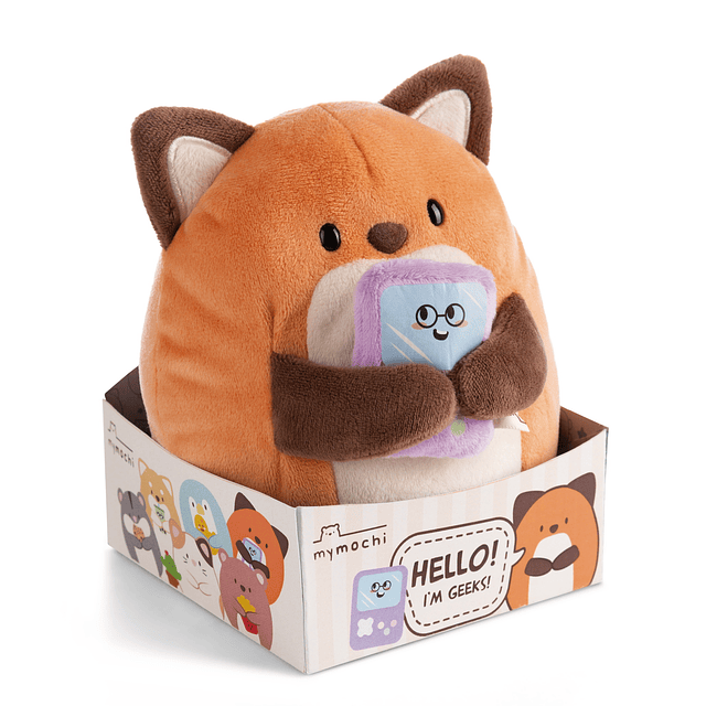 Mymochi Hello Edition, Raposa Geeks 16cm,c/ vídeo jogo em caixa