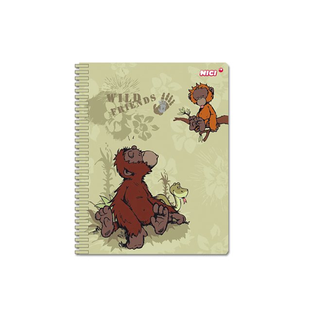 SET PAPELARIA 52 - WILD FRIENDS ORANGOTANGO (1x caderno espiral A5 (34652)  + 1x caneta multicolor (34653) em caixa Gift