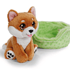 Little Paws | Cão Shiba Inu em cesto verde, 12cm