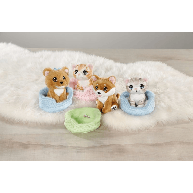 Little Paws | Cão Yorkshire em cesto azul, 12cm