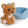 Little Paws | Cão Yorkshire em cesto azul, 12cm