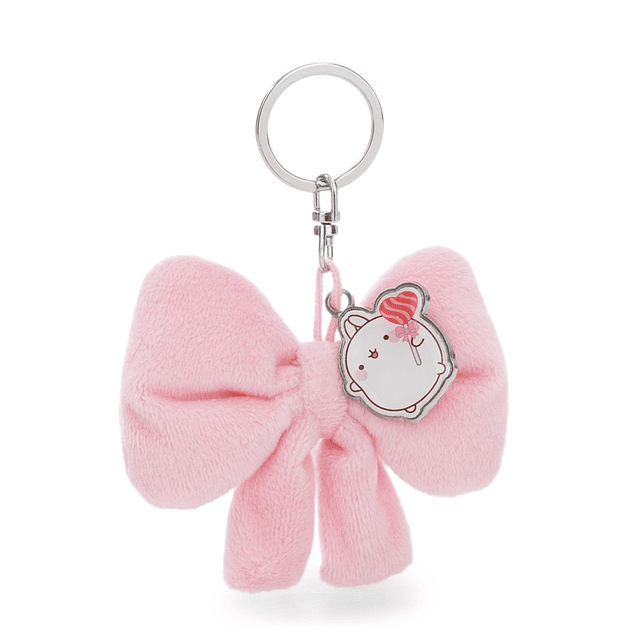 MOLANG I-2026- Porta-chaves laço de peluche, c/ pendente Molang