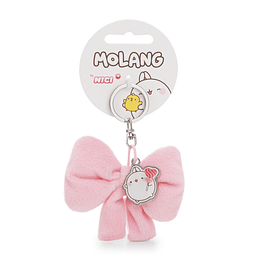 MOLANG I-2026- Porta-chaves laço de peluche, c/ pendente Molang