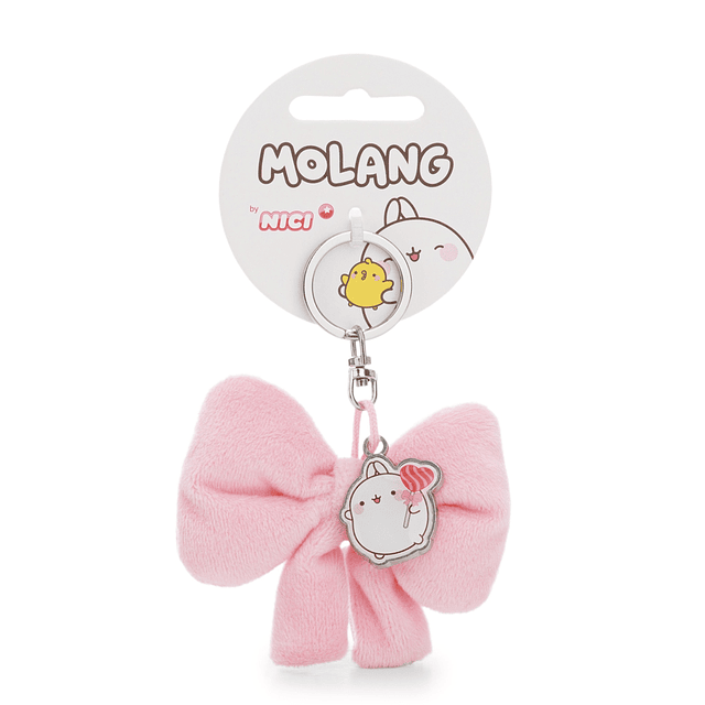 MOLANG I-2026- Porta-chaves laço de peluche, c/ pendente Molang