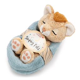 Sleeping Pets Wild Cat | Leopardo-das-neves, em cesto,12cm