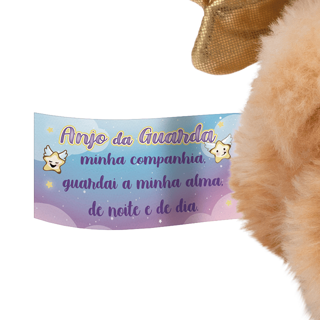 Anjo da Guarda c/oração, Urso La La Bearie, 28cm