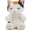 Sleeping Pets | Gato tricolor em cesto rosa claro, 12cm