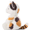 Sleeping Pets | Gato tricolor em cesto rosa claro, 12cm