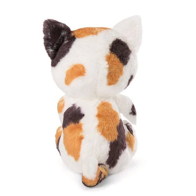 Sleeping Pets | Gato tricolor em cesto rosa claro, 12cm