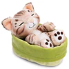 Sleeping Pets | Gato-de-bengala em cesto verde, 12cm