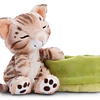 Sleeping Pets | Gato-de-bengala em cesto verde, 12cm