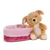 Sleeping Pets | Cão bege em cesto rosa, 12cm