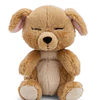 Sleeping Pets | Cão bege em cesto rosa, 12cm