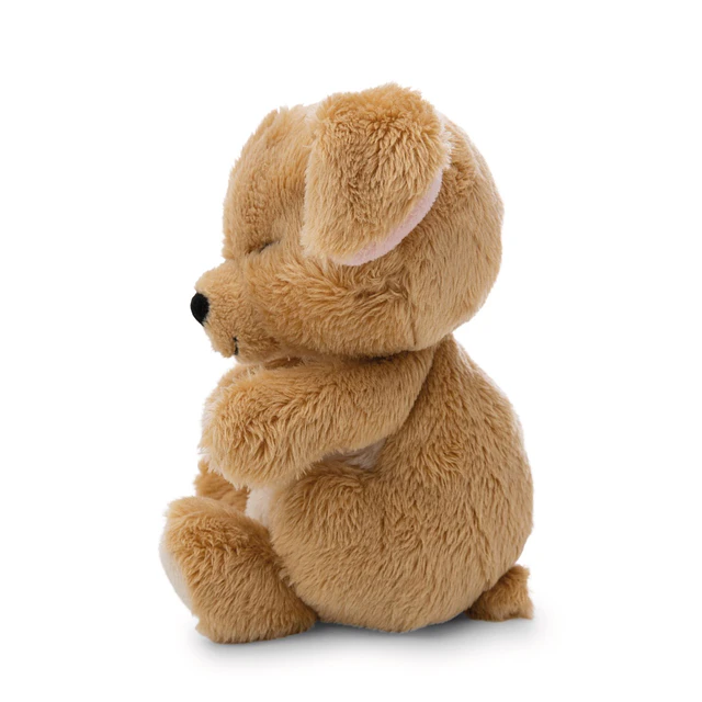 Sleeping Pets | Cão bege em cesto rosa, 12cm