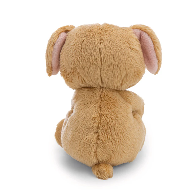 Sleeping Pets | Cão bege em cesto rosa, 12cm