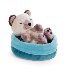Sleeping Pets | Gato siamês em cesto azul, 12cm