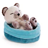 Sleeping Pets | Gato siamês em cesto azul, 12cm