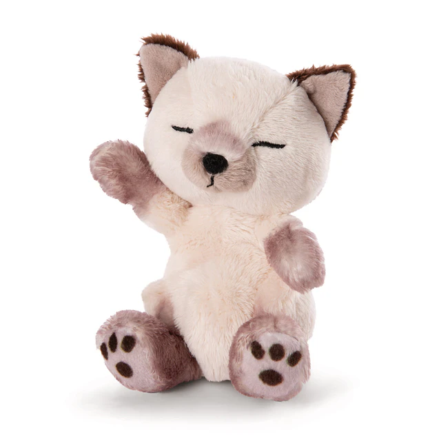 Sleeping Pets | Gato siamês em cesto azul, 12cm