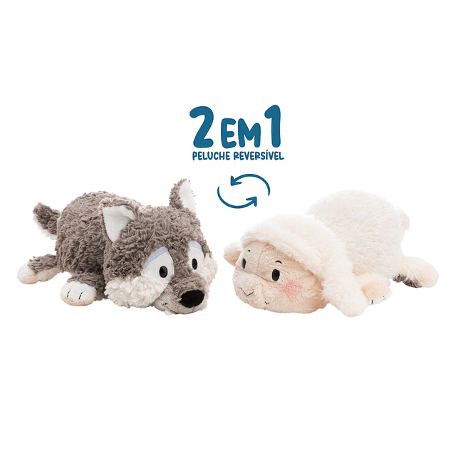 Twistimals | Peluche Ovelha & Lobo, com função reversível