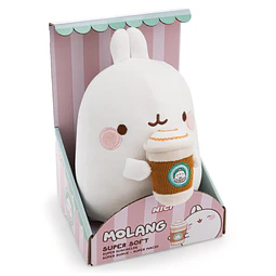 MOLANG COPO DE CAFÉ |Peluche Molang c/copo de café em caixa oferta,24cm