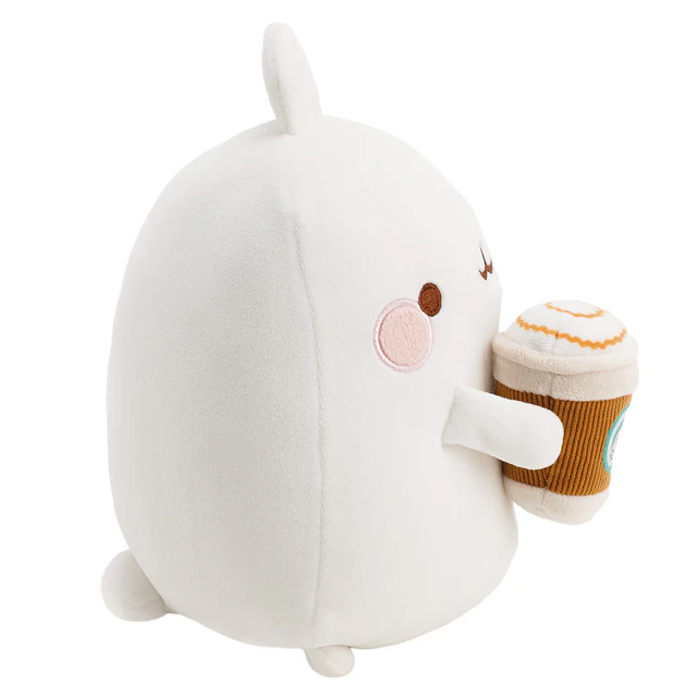 MOLANG COPO DE CAFÉ |Peluche Molang c/copo de café, 48cm