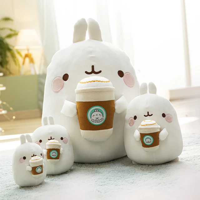 MOLANG COPO DE CAFÉ |Peluche Molang c/copo de café, 48cm